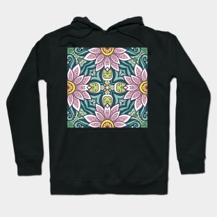 Ethnic Pattern with Mosaic Floral Motif Hoodie